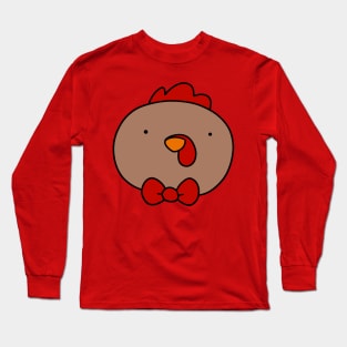 Brown Chicken Face Long Sleeve T-Shirt